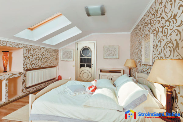 Уютная спальня на мансарде: 15 фото дизайна-интерьера