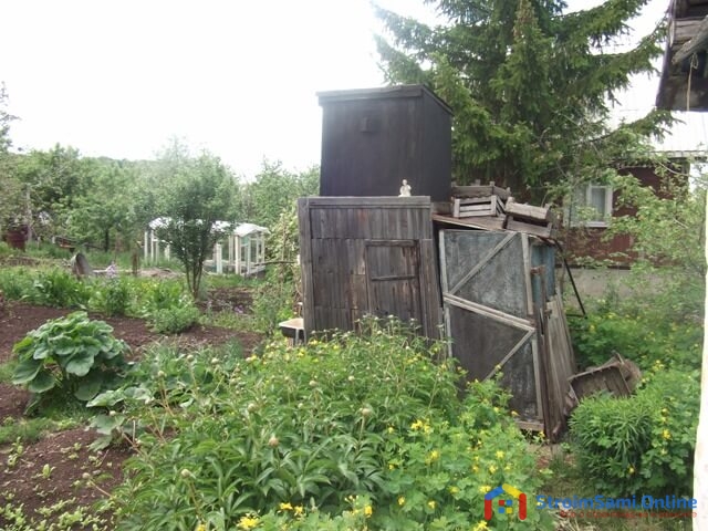 На фото: огород и сарай