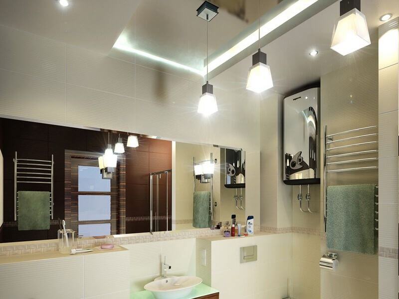 Освещение в ванной комнате: фото примеры