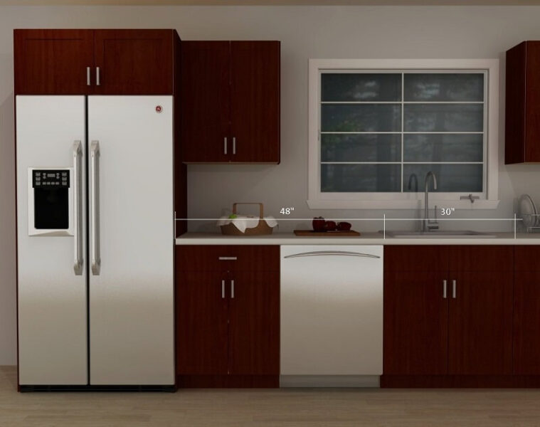 На фото: холодильник Side by Side в интерьере кухни